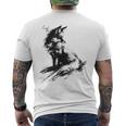 狐 アニマル柄 モチーフ 抽象 イラスト 絵画 狐 メンズTシャツ バックプリント