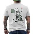 猫 和 着物 日本 伝統 ママ パパ キッズ メンズTシャツ バックプリント