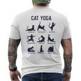 猫のヨガのポーズ メンズTシャツ バックプリント