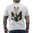 猫好き ラグドール 猫 ポケット入り メンズTシャツ バックプリント