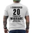 結婚20周年記念 カップル 妻 夫 裏面 メンズTシャツ バックプリント