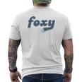 面白いフォクシーお父さんレトロ ビンテージ デザイン メンズTシャツ バックプリント