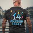 14歳今日私にお誕生日おめでとう彼彼女の息子娘 メンズTシャツ バックプリント 高齢者への贈り物