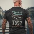 1957年生まれ ヴィンテージカー 69歳の誕生日 メンズTシャツ バックプリント 高齢者への贈り物