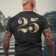 25 25 誕生日 お気に入り 数字 フルール・ド・リス メンズTシャツ バックプリント 高齢者への贈り物