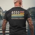 4050 Mönchengladbach レトロ郵便番号 ビンテージ メンズTシャツ バックプリント 高齢者への贈り物