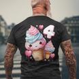 4歳のバースデーガール アイスクリーム 背番号4 メンズTシャツ バックプリント 高齢者への贈り物