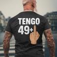 50歳の誕生日 おもしろユーモア 49 プラスワン オリジナルパーティー メンズTシャツ バックプリント 高齢者への贈り物