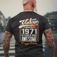 55 Years Of Awesome Born 1971 限定版 55歳の誕生日 メンズTシャツ バックプリント 高齢者への贈り物