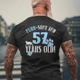 57歳の誕生日 57歳 猫 ママ 猫好き 誕生日 メンズTシャツ バックプリント 高齢者への贈り物