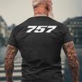757 旅客機機 Avgeeks用 メンズTシャツ バックプリント 高齢者への贈り物