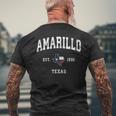 Amarillo Texas Tx ビンテージ州旗スポーツデザイン メンズTシャツ バックプリント 高齢者への贈り物