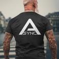 Async Backroom Pixels Research メンズTシャツ バックプリント 高齢者への贈り物