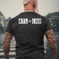 Atl Lhr フライトルート アトランタロンドン航空コード メンズTシャツ バックプリント 高齢者への贈り物