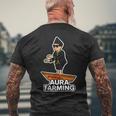 Aura Farming オーラ ウェーブ インドネシアボート ミーム エネルギー バイブ メンズTシャツ バックプリント 高齢者への贈り物