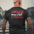 Awacs E-3Entry 米軍パイロット貨物機 メンズTシャツ バックプリント 高齢者への贈り物