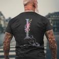 Balla Ballerina イニシャル 名前 I、ダンス、モノグラム、バレエ メンズTシャツ バックプリント 高齢者への贈り物