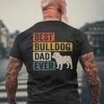 Best Bulldog Dad Ever レトロ ヴィンテージ ブルドッグデザイン メンズTシャツ バックプリント 高齢者への贈り物