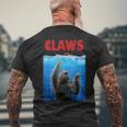 Beware Of Claws 面白いナマケモノ シャーク 映画 パロディ メンズTシャツ バックプリント 高齢者への贈り物