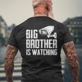 Big Brother Is Watching Government Massurveillance Cctv メンズTシャツ バックプリント 高齢者への贈り物