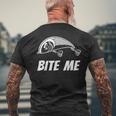 Bite Me フィッシングルアー グラフィックイメージ スカル フィッシュ スケルトン メンズ メンズTシャツ バックプリント 高齢者への贈り物