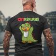 Catasaurus T-Rex Cat Kitten Dinosaur Feline Dino Dragon メンズTシャツ バックプリント 高齢者への贈り物