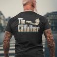 The Catfather 面白い猫 お父さん 父の日 ビンテージ 猫 父親 メンズTシャツ バックプリント 高齢者への贈り物