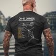 Ch-47 チヌークヘリコプター メンズTシャツ バックプリント 高齢者への贈り物