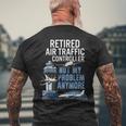 Controllore Del Traffico Aereo In Pensione Pilota Di Aereo Nonno Papà T-shirt da uomo con stampa posteriore Regalos para ancianos