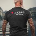 Cprインストラクター 応急処置 Emt Ems 救急救命士 Cprインストラクター メンズTシャツ バックプリント 高齢者への贈り物