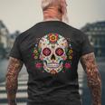 Day Of The Dead シュガースカル Dia De Los Muertos メンズTシャツ バックプリント 高齢者への贈り物