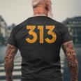 Detroit 313 メンズTシャツ バックプリント 高齢者への贈り物