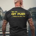 Developer May The Git Push Force Be With You メンズTシャツ バックプリント 高齢者への贈り物