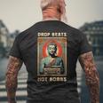Drop Beats Not Bombs 反戦仏平和 メンズTシャツ バックプリント 高齢者への贈り物