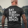 Eatleep Thrash メタルリピート 音楽 メンズTシャツ バックプリント 高齢者への贈り物