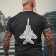 F-15 イーグルジェットファイター メンズTシャツ バックプリント 高齢者への贈り物