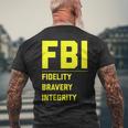 Fbi Motto 「Fidelity Bravery Integrity」 法執行機関 メンズTシャツ バックプリント 高齢者への贈り物