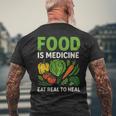 Food Is Medicineの栄養士、自然療法医栄養士へのギフト 長袖tシャツ メンズTシャツ バックプリント 高齢者への贈り物