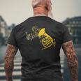 French Horn Music Lover ビッグバンド楽器 フレンチホーン メンズTシャツ バックプリント 高齢者への贈り物