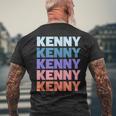 Modern Repeated Text Kenny メンズTシャツ バックプリント 高齢者への贈り物