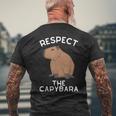 Respect The Capybara げっ歯類好き カピバラ アニマルジョーク メンズTシャツ バックプリント 高齢者への贈り物