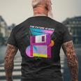 The Future Is Here フロッピーディスクディスクディスクレトロ80年代vaporwave メンズTシャツ バックプリント 高齢者への贈り物