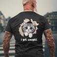 I Got Caught 子猫かわいい 長袖tシャツ メンズTシャツ バックプリント 高齢者への贈り物