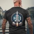 H3ロケット メンズTシャツ バックプリント 高齢者への贈り物