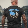 Happy Pills うさぎ 面白い ホーランドロップ バニー 恋人 ユーモア メンズTシャツ バックプリント 高齢者への贈り物
