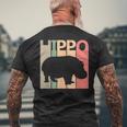 Hippo カバ メンズTシャツ バックプリント 高齢者への贈り物