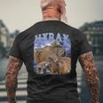 Hyrax Fire Meme Animal Lover ユーモア ロック ハイラックス メンズTシャツ バックプリント 高齢者への贈り物