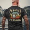 I'm Not Old I'm Classic ビニールレコード レトロ ビンテージ音楽 メンズTシャツ バックプリント 高齢者への贈り物