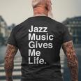 Jazz Music Gives Me Life Quote 長袖tシャツ メンズTシャツ バックプリント 高齢者への贈り物