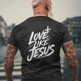 Jesus Love Like Jesus 十字架 クリスチャン メンズTシャツ バックプリント 高齢者への贈り物